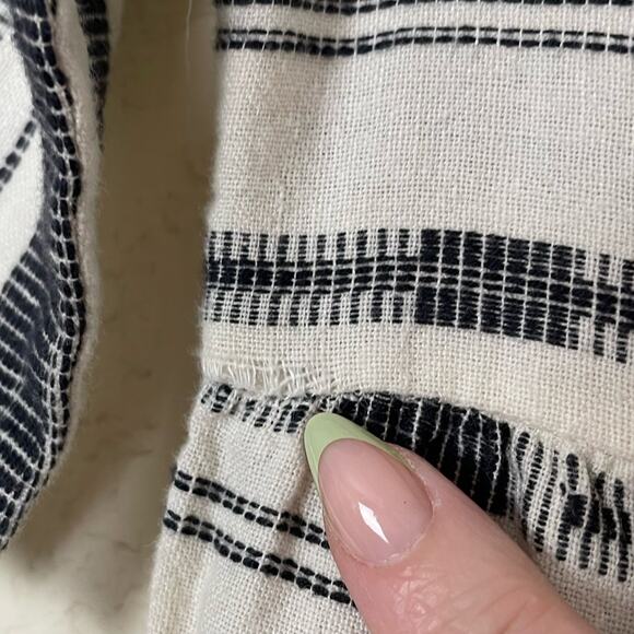 Ace & Jig  Black & White cotton linen mini dress pockets Twee buttons bateau - Picture 5 of 12